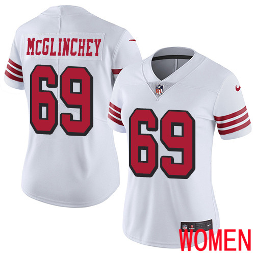 San Francisco 49ers Limited White Women Mike McGlinchey NFL Jersey 69 Rush Vapor Untouchable